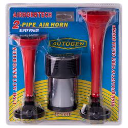 Сигнал повітряний Autogen SL-A1014 2 дудки пластик червоні 12V Фото Сигнал повітряний Autogen SL-A1014 2 дудки пластик червоні 12V