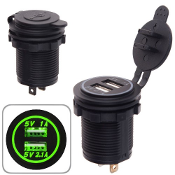     2 USB 12-24V    NEW Green (10251 USB-12-24V 3,1A)