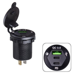     USB 5-12V 3.0A + 2 Type-C+PD 12-24V    Blue 59873