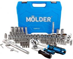Професійний набір інструментів в кейсі MOLDER 1/2', 1/4' 72 T, CR-V, 108од. (MT60108) Фото Професійний набір інструментів в кейсі MOLDER 1/2', 1/4' 72 T, CR-V, 108од. (MT60108)