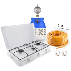 Набір газовий: балон Hexagon 12,5л, редуктор, шланг, портативна плита OR-301, хомути Фото Набір газовий: балон Hexagon 12,5л, редуктор, шланг, портативна плита OR-301, хомути