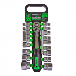 Професійний набір головок торцевих з тріскачкою та подовжувачем Winso Pro 902020 1/2 Фото Професійний набір головок торцевих з тріскачкою та подовжувачем Winso Pro 902020 1/2