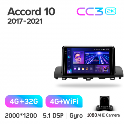 ���� ������������� ������ Teyes CC3 4+32 Gb Honda Accord 10 CV X 2017 - 2021 (A) 9-inch 2k