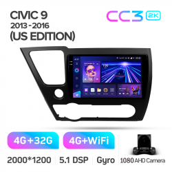 ���� ������������� ������ Teyes CC3 4+32 Gb Honda Civic 9 Middle East 2013-2016 9-inch 2k (L1)