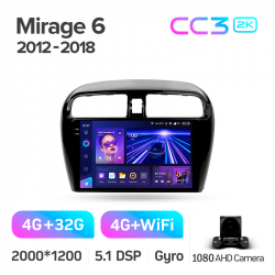 ���� ������������� ������ Teyes CC3 4+32 Gb Mitsubishi Mirage 6 2012-2018 9-inch 2k