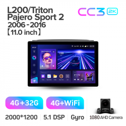 ���� ������������� ������ Teyes CC3 4+32 Gb Mitsubishi Pajero Sport 2 L200 Triton 2008-2016 11inch 2k