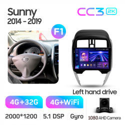 ���� ������������� ������ Teyes CC3 4+32 Gb Nissan Sunny (Left hand drive) 2014-2019 (F1) 10-inch 2k