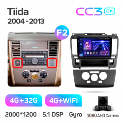 ���� ������������� ������ Teyes CC3 4+32 Gb Nissan Tiida C11 2004-2013 (F2) 9-inch 2k
