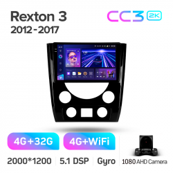 ���� ������������� ������ Teyes CC3 4+32 Gb SsangYong Rexton Y290 III 3 2012-2017 9-inch 2k