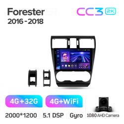 ���� ������������� ������ Teyes CC3 4+32 Gb Subaru Forester SJ 2015-2018 9-inch 2k