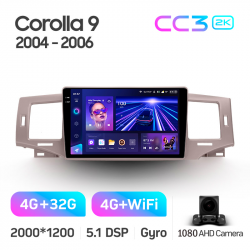 ���� ������������� ������ Teyes CC3 4+32 Gb Toyota Corolla 9 E120 2004-2006 9-inch 2k
