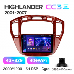 ���� ������������� ������ Teyes CC3 4+32 Gb Toyota Highlander 1 XU20 2001-2007 9-inch 2k (L1)