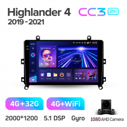 ���� ������������� ������ Teyes CC3 4+32 Gb Toyota Highlander 4 XU70 2019-2021 9-inch 2k