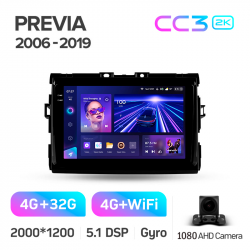 ���� ������������� ������ Teyes CC3 4+32 Gb Toyota Previa XR50 2006 - 2019 9-inch 2k