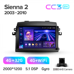 ���� ������������� ������ Teyes CC3 4+32 Gb Toyota Sienna 2 II XL20 2003-2010 9-inch 2k