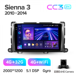���� ������������� ������ Teyes CC3 4+32 Gb Toyota Sienna 3 XL30 2010 - 2014 9-inch 2k