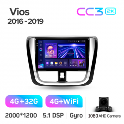 ���� ������������� ������ Teyes CC3 4+32 Gb Toyota Vios Yaris L 2016-2019 10-inch 2k