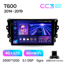 ���� ������������� ������ Teyes CC3 4+32 Gb Zotye T600 2014-2019 10-inch 2k