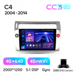 ���� ������������� ������ Teyes CC3 4+64 Gb Citroen C4 LA LC C-Triomphe C-Quatre 2004-2014 9-inch 2k
