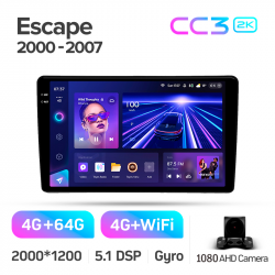 ���� ������������� ������ Teyes CC3 4+64 Gb Ford Escape 1 2000-2007 9-inch 2k