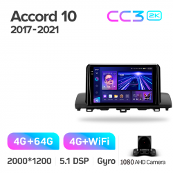 ���� ������������� ������ Teyes CC3 4+64 Gb Honda Accord 10 CV X 2017 - 2021 (A) 9-inch 2k