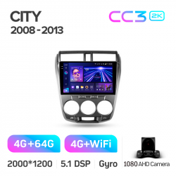 ���� ������������� ������ Teyes CC3 4+64 Gb Honda City 2008-2013 10-inch 2k
