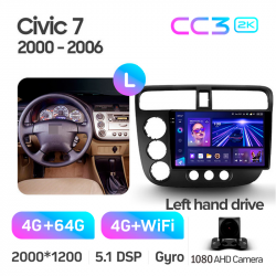 ���� ������������� ������ Teyes CC3 4+64 Gb Honda Civic 7 2000-2006 9-inch 2k