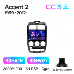 ���� ������������� ������ Teyes CC3 4+64 Gb Hyundai Accent II 2 LC2 1999-2012 9-inch 2k