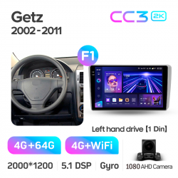 ���� ������������� ������ Teyes CC3 4+64 Gb Hyundai Getz 1 (F1) (1 Din) (Left hand drive) 2002-2011 9-inch 1din 2k