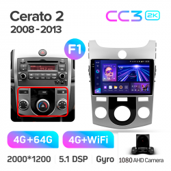 ���� ������������� ������ Teyes CC3 4+64 Gb Kia Cerato 2 TD 2008-2013 (A) 9-inch 2k