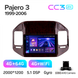 ���� ������������� ������ Teyes CC3 4+64 Gb Mitsubishi Pajero 3 V70 V60 1999-2006 (BLACK) 9-inch 2k (L1)
