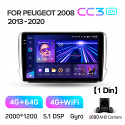 ���� ������������� ������ Teyes CC3 4+64 Gb Peugeot 2008 1 208 (1 Din) 2013-2020 10-inch 1din 2k
