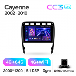 ���� ������������� ������ Teyes CC3 4+64 Gb Porsche Cayenne I 1 9PA 2002-2010 9-inch 2k