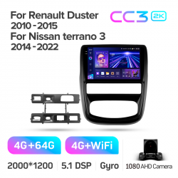 ���� ������������� ������ Teyes CC3 4+64 Gb Renault Duster 1 2010-2015 9-inch 2k (L1)