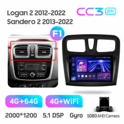 ���� ������������� ������ Teyes CC3 4+64 Gb Renault Logan 2 2012-2022 Sandero 2 2013-2022 (F1) (B) 9-inch 2k (L1)