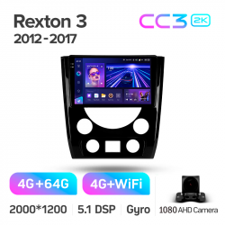 ���� ������������� ������ Teyes CC3 4+64 Gb SsangYong Rexton Y290 III 3 2012-2017 9-inch 2k