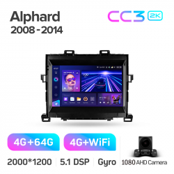 ���� ������������� ������ Teyes CC3 4+64 Gb Toyota Alphard H20 2008-2014 9-inch 2k