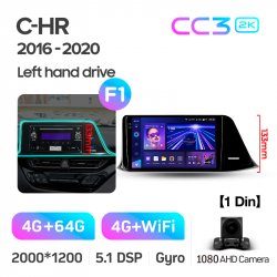 ���� ������������� ������ Teyes CC3 4+64 Gb Toyota C-HR CHR(1 Din) 2016-2020 A 9-inch 1din 2k