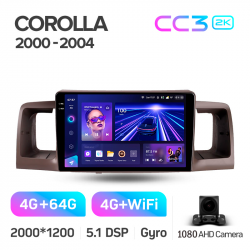 ���� ������������� ������ Teyes CC3 4+64 Gb Toyota Corolla E130 E120 2000-2004 (B) 9-inch 2k