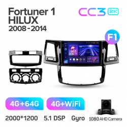 ���� ������������� ������ Teyes CC3 4+64 Gb Toyota Fortuner 1 AN50 AN60 HILUX Revo Vigo 2008-2014 (A) 9-inch 2k