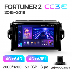 Автомагнітола штатна Teyes CC3 4+64 Gb Toyota Fortuner 2 2015-2018 9-inch 2k Фото Автомагнітола штатна Teyes CC3 4+64 Gb Toyota Fortuner 2 2015-2018 9-inch 2k