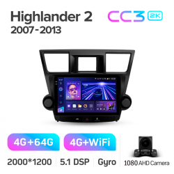 ���� ������������� ������ Teyes CC3 4+64 Gb Toyota Highlander 2 XU40 2007-2013 (B) 10-inch 2k