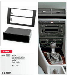 Рамка перехідна Carav 11-001 Audi4 2000-2007 2/1DIN Фото Рамка перехідна Carav 11-001 Audi4 2000-2007 2/1DIN