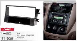    Carav 11-020 Kia Sportage 2 05-09 1DIN w/pocket