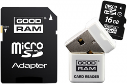   ' microSDHC 16Gb GoodRam Class 10 3 in 1 (+ adapter SD + USB reader)