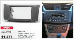 Рамка перехідна Carav 11-477 Nissan Sylphy, Sentra 2012+; Pulsar (NB17) 2013+; Tiida (C13R) 2015+ Фото Рамка перехідна Carav 11-477 Nissan Sylphy, Sentra 2012+; Pulsar (NB17) 2013+; Tiida (C13R) 2015+
