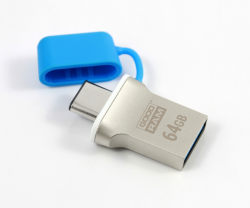 USB флеш накопичувач 64Gb GoodRam ODD3 Blue (USB3.0, Type-C) Фото USB флеш накопичувач 64Gb GoodRam ODD3 Blue (USB3.0, Type-C)