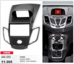 ���� ����� ��������� Carav 11-305 Ford Fiesta 08+ (with display) Black 2DIN