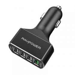 АЗП RAVPower 54W 4-Port USB with QC 3.0 (RP-VC003) Black Фото АЗП RAVPower 54W 4-Port USB with QC 3.0 (RP-VC003) Black