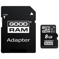 Карта пам'яті microSDHC 8Gb GoodRam Class 10 UHS-I (+ adapter SD) (M1AA-0080R11) Фото Карта пам'яті microSDHC 8Gb GoodRam Class 10 UHS-I (+ adapter SD) (M1AA-0080R11)